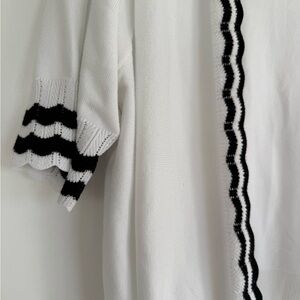 Scarlett White Sweater with Black Accents